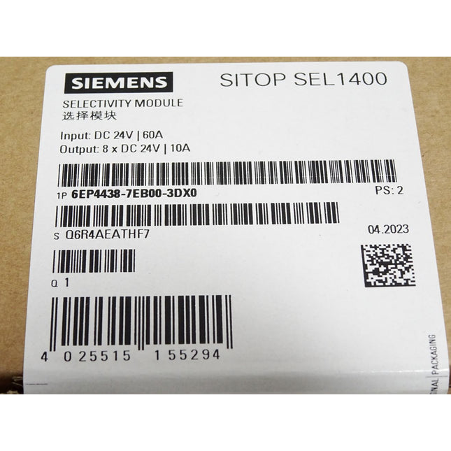 Siemens Sitop SEL1400 Slectivity Module 6EP4438-7EB00-3DX0 / Neu OVP versiegelt - Maranos.de