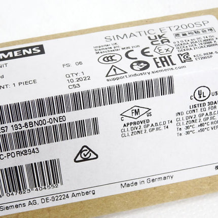 Siemens BaseUnit 6ES7193-6BN00-0NE0 6ES7 193-6BN00-0NE0 / Neu OVP versiegelt - Maranos.de