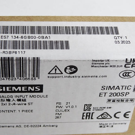 Siemens ET200SP AI 6ES7134-6GB00-0BA1 6ES7 134-6GB00-0BA1 / Neu OVP versiegelt - Maranos.de
