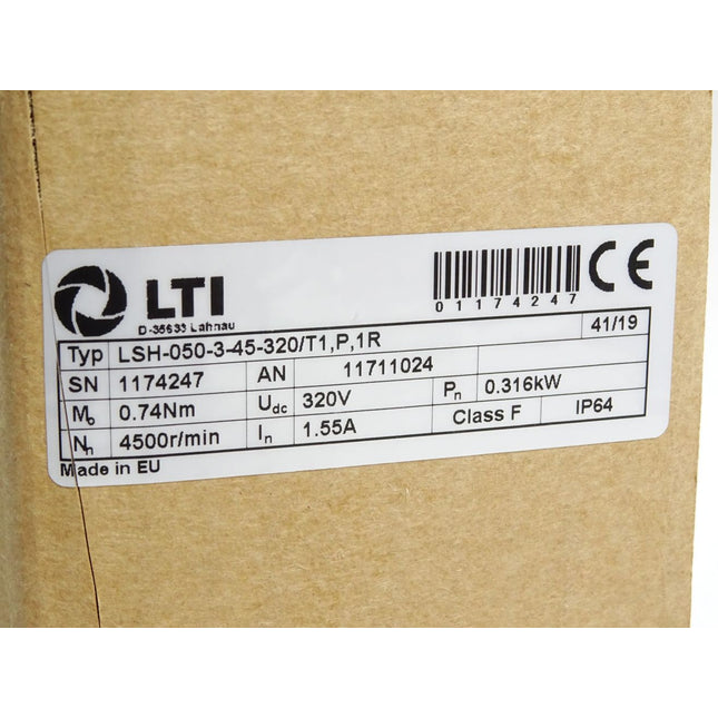 LTI Servomotor LSH-050-3-45-320/T1, P, 1R 4500r/min 0.316kW / Neu OVP