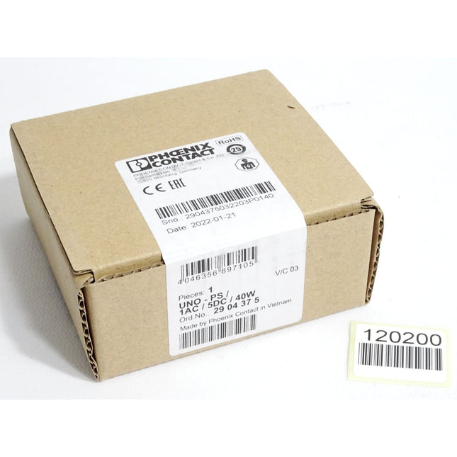 Phoenix Contact UNO-PS/1AC/ 5DC/ 40W Stromversorgung 2904375 Neu OVP versiegelt