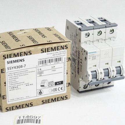 Siemens Leitungsschutzscahlter 5SY4308-7 C8 3P / Neu OVP - Maranos.de