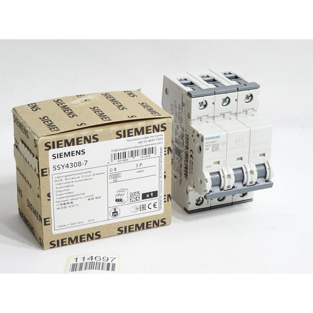 Siemens Leitungsschutzscahlter 5SY4308-7 C8 3P / Neu OVP - Maranos.de