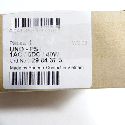 Phoenix Contact UNO-PS/1AC/ 5DC/ 40W Stromversorgung 2904375 / Neu OVP
