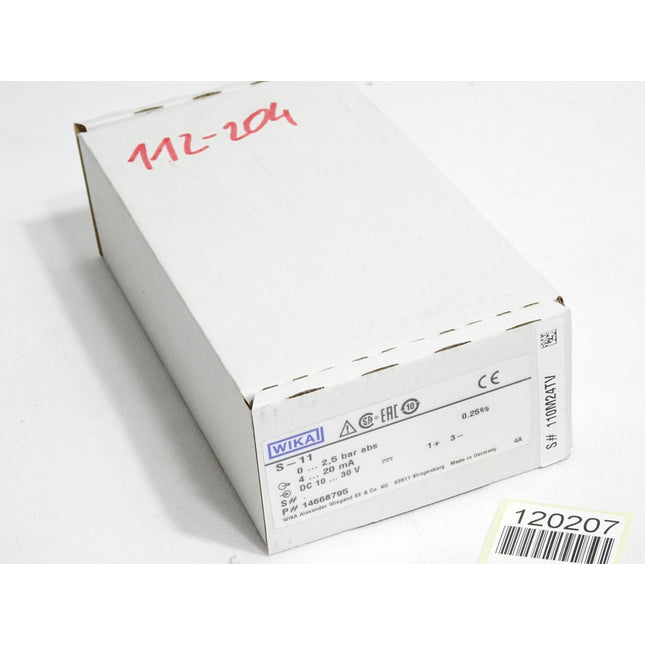 Wika Drucksensor S-11 0…2.5bar abs 4…20mA 10…30V 14668795 / Neu OVP - Maranos.de