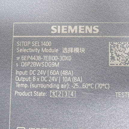Siemens SITOP SEL1400 Selectivity Module 6EP4438-7EB00-3DX0 / Neuwertig