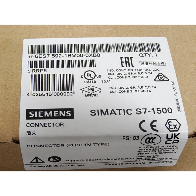 Siemens S7-1500 Connector 6ES7592-1BM00-0XB0 6ES7 592 / Neu OVP versiegelt