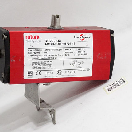 Rotork Fluid Systems RC220-DA Actuator F05F07-14 123101 1MPa 10bar 150psi 0.18L - Maranos.de