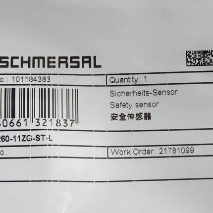 Schmersal Sicherheits-Sensor BNS260-11ZG-ST-L 101184383 / Neu OVP
