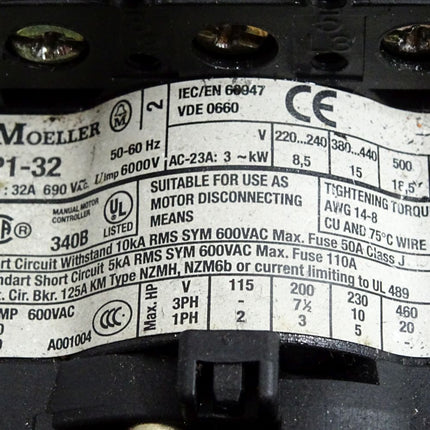 Moeller Hauptschalter P1-32