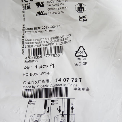 Phoenix Contact HC-B06-I-PT-F Kontakteinsatz 1407727 / Neu OVP