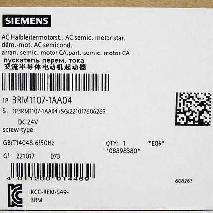 Siemens AC Halbleitermotorstarter 3RM1107-1AA04 / Neu OVP - Maranos.de