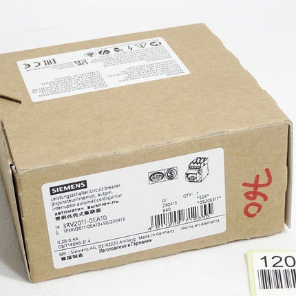 Siemens Leistungsschalter 3RV2011-0EA10 / Neu OVP