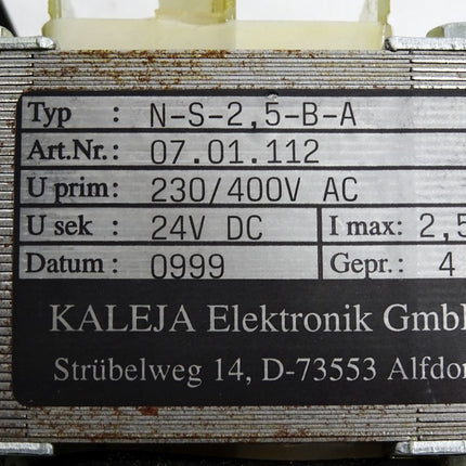Kaleja Trafo N-S-2,5-B-A 07.01.112 230/400VAC auf 24VDC 2.5A - Maranos.de