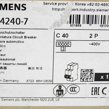 Siemens Leitungsschutzschalter 5SY4240-7 / Neu OVP
