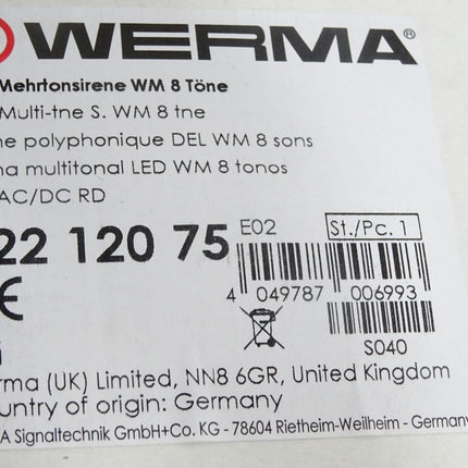 Werma LED-Mehrtonsirene WM 8 Töne 42212075 / Neu OVP