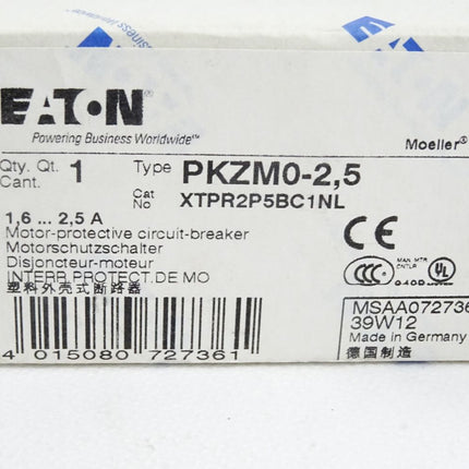 Eaton Motorschutzschalter PKZM0-2,5 XTPR2P5BC1NL 1.6...2.5A / Neu OVP