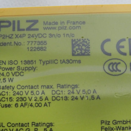 Pilz Sicherheitsschaltgerät 777355 P2HZ X4P 24VDC 3n/o 1n/c / Neu OVP