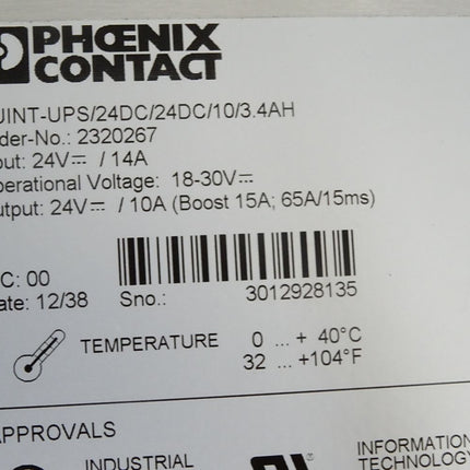 Phoenix Contact Stromversorgung QUINT-UPS/ 24DC/ 24DC/10/3.4AH 2320267