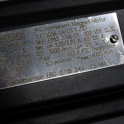 Siemens Servomotor 1FT5036-0AF01-1-Z 3000/min