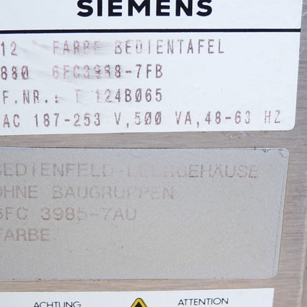 Siemens Sinumerik 12" Bedientafel 6FC3988-7FB