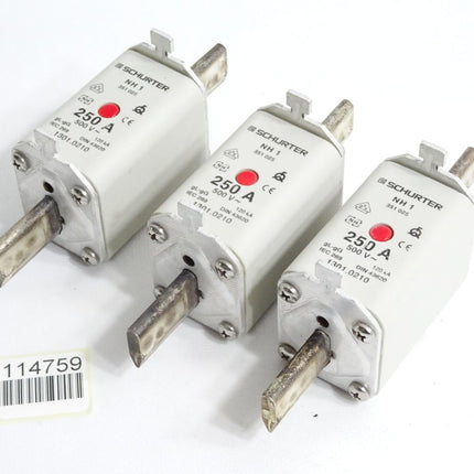Schurter Sicherungen NH1 351025 250A 500VAC gL-gG 1301.0210 / Inhalt:3 Stück - Maranos.de