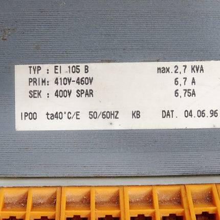 Michael Riedel EI105B Transformator Trafo 410-460V auf 400V