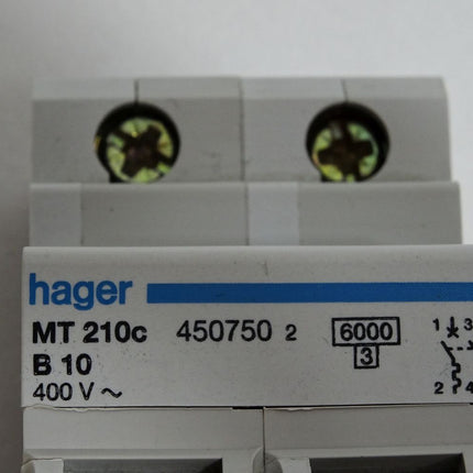 Hager 450750 MT210c B10 400VAC Leitungsschutzschalter - Maranos.de