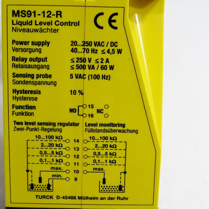 Turck Niveauwächter MS91-12-R / Neu OVP - Maranos.de