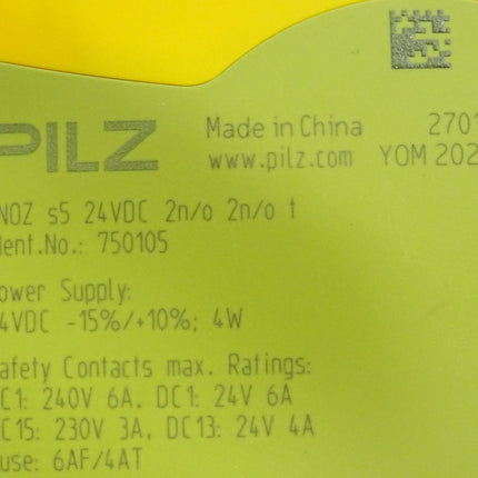 Pilz 750105 PNOZ s5 24VDC 2 n/o 2 n/o / Neuwertig ohne Abschlusswiderstand