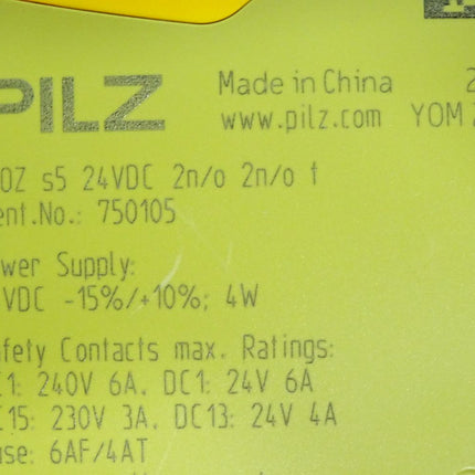 Pilz Sicherheitsschaltgerät 750105 PNOZ s5 24VDC 2 n/o 2 n/o / Neuwertig