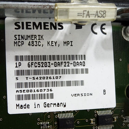 Siemens Sinumerik MCP483C 6FC5203-0AF22-0AA0 / Top Zustand