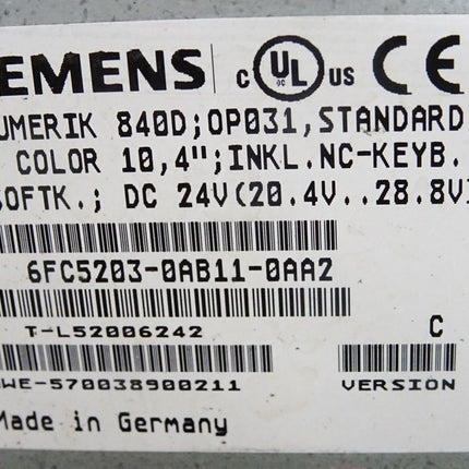 Siemens 6FC5210-0DB22-3AA1 6FC5203-0AB11-0AA2 6FC5247-0AA36-0AA1 77-964-2300