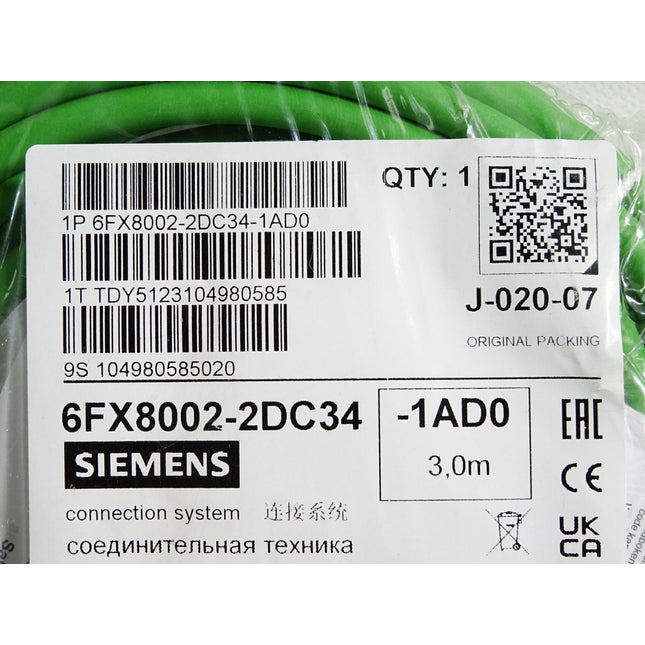 Siemens DRIVE-CLiQ extension 6FX8002-2DC34-1AD0 3,0m / Neu OVP - Maranos.de