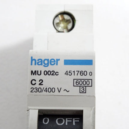 Hager Leitungsschutzschalter MU002c C2 451760 - Maranos.de