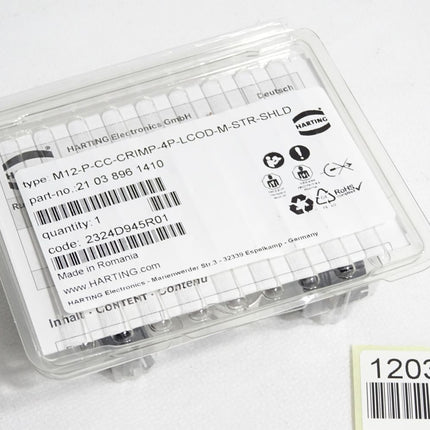 Harting Steckverbinder 21038961410 M12-P-CC-CRIMP-4P-LCOD-M-STR-SHLD / Neu OVP