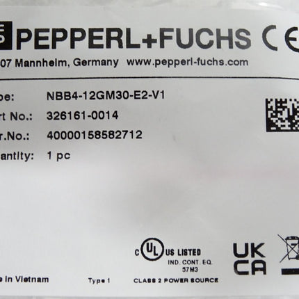 Pepperl+Fuchs Induktiver Sensor 326161-0014 NBB4-12GM30-E2-V1 / Neu OVP