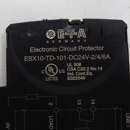E-T-A Eta Elektronischer Sicherungsautomat ESX10-TD-101-DC24V-2/4/6A