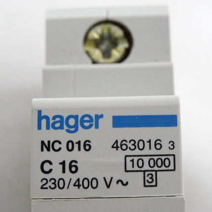 Hager NC016 C16 463016 Leitungsschutzschalter / Unbenutzt - Maranos.de