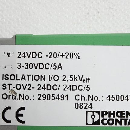 Phoenix Contact 2905491 ST-OV2-24DC/24DC/5 Solid-State-Relais / Unbenutzt