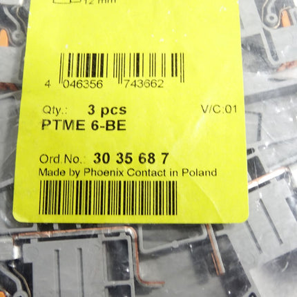 Phoenix Contact PTME 6-BE Bauelementreihenklemme 3035687 Inhalt:3 Stück/ Neu OVP