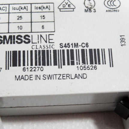 ABB Smissline S451M-C6 Leitungsschutzschalter S451 M C6 - Maranos.de
