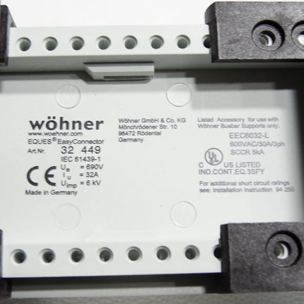 Wöhner Sammelschienenadapter 32449 32A 690V 6kV / Unbenutzt