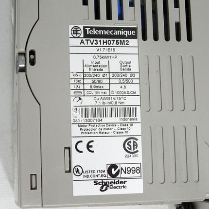 Telemecanique Schneider Electric Frequenzumrichter ATV31 ATV31H075M2 0.75kW