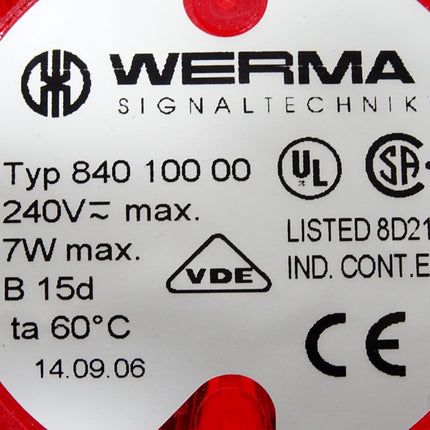 Werma Signaltechnik Dauerlichtelement rot 84010000 / Unbenutzt