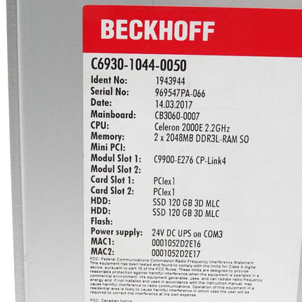 Beckhoff Schaltschrank-Industrie-PC C6930-1044-0050 / Neuwertig