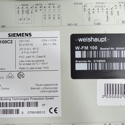 Siemens LMV51.100C2 Weishaupt W-FM100 Feuerungsautomat - Maranos.de