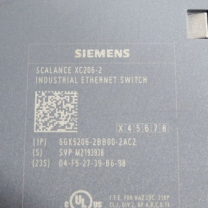 Siemens Scalance XC206-2 Ethernet Switch 6GK5206-2BB00-2AC2