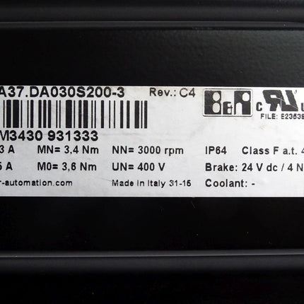 B&R Synchron-Motor 8LSA37.DA030S200-3 Rev.C4 3000rpm / Neuwertig mit Lagerspuren - Maranos.de