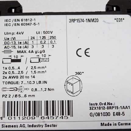 Siemens 3RP1574-1NM20 Timing relay - Maranos.de
